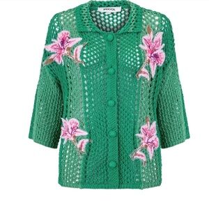 Green Floral Women's Cardigan